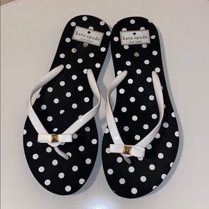 Kate Spade 🖤🤍 Black & White Polka Dot Flip Flops